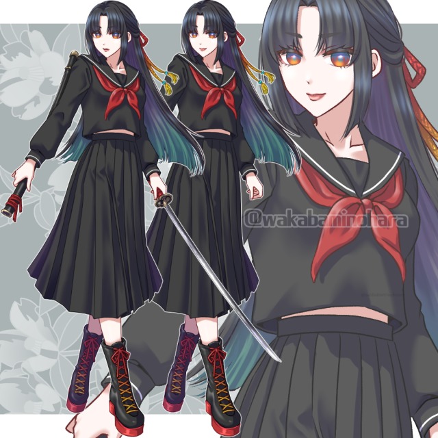 黒髪セーラー服女子