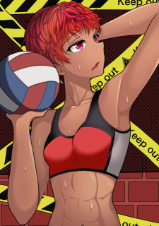 赤髪褐色ボーイッシュ