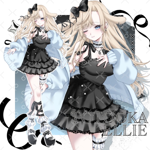 立ち絵イラスト＋デコレーション背景デザイン