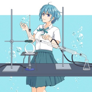 実験をする少女