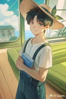 麦藁帽子の男の子