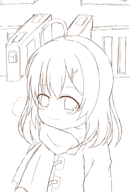 マフラーを巻いて待ち合わせ