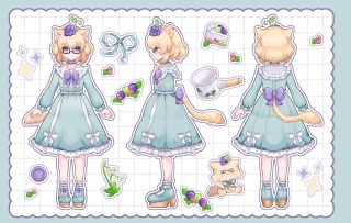 表情差分つき三面図