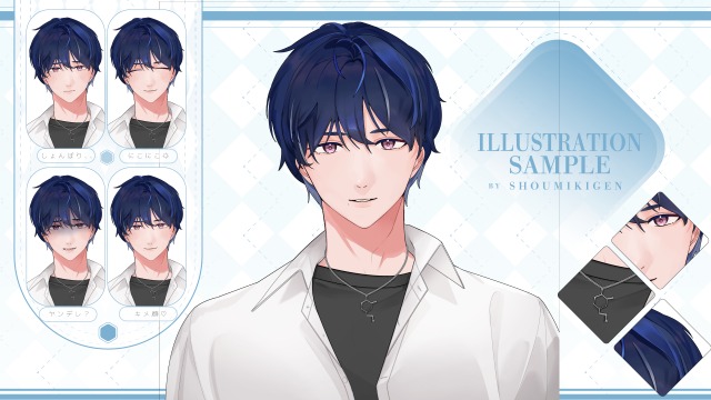 活動中配信者様　新規立ち絵制作　表情差分5枚