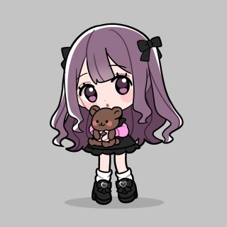 地雷系の女の子とくま