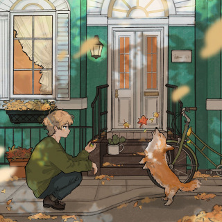 枯れ葉と追いかけっこ