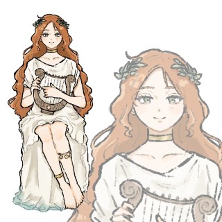 ハープを弾く女神　立ち絵