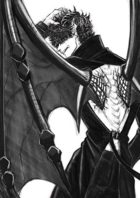 鉛筆画風デジタルイラスト