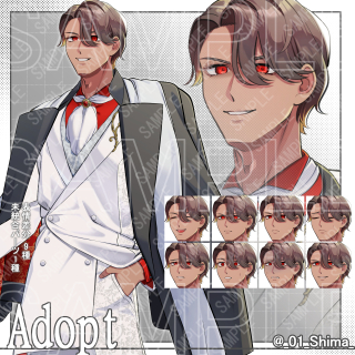 【近日出品予定】洋装立ち絵/男性/表情差分9種