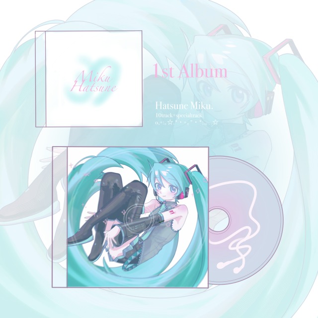アルバム風イラスト(初音ミク)