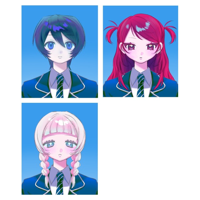 証明写真風イラスト