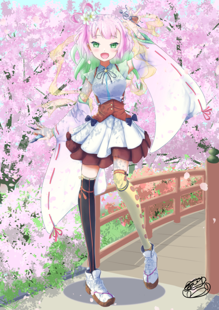 桜咲く古都の現代天女