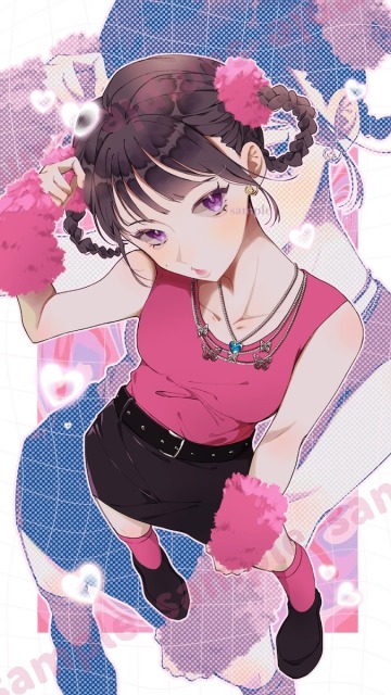 女の子のアイドルのイラスト（全身）