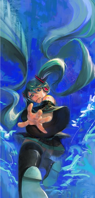 初音ミク　「青い夏。緑の君。」