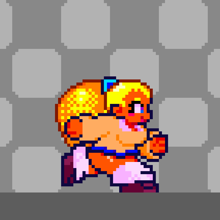 横向きドット絵アニメ:歩き、走り、待機