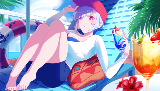 鮮やかな色調の一枚絵