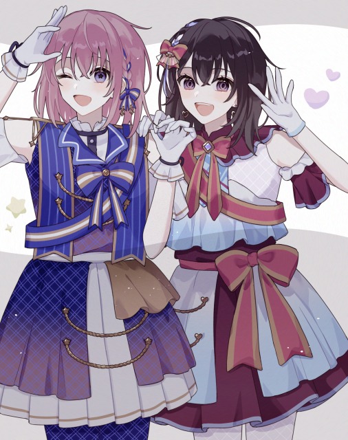 イラストサンプル 膝上 2人