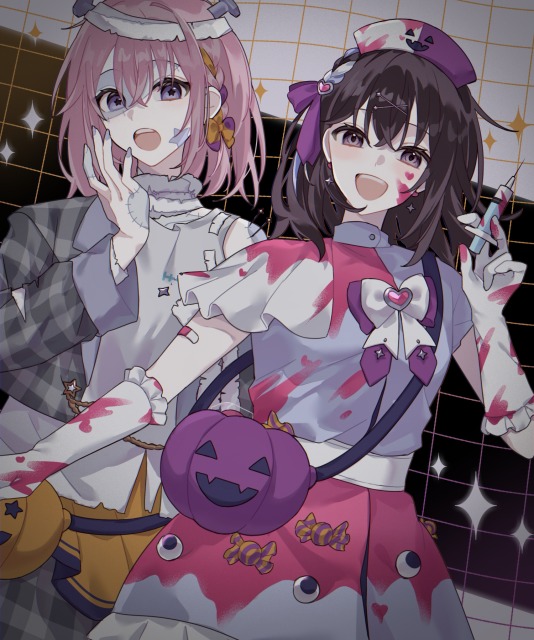 イラストサンプル 腰上 2人