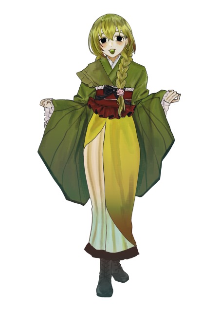 着物の少女の立ち絵