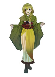 着物の少女の立ち絵