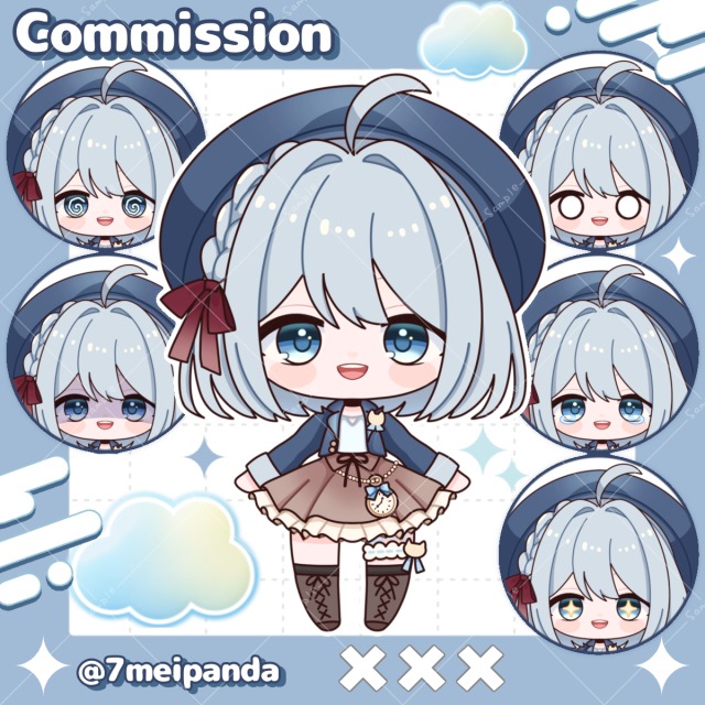 ちびキャラ実績(Live2D向けパーツ分け有り)