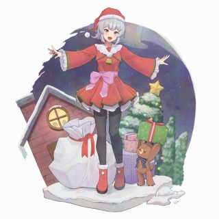 クリスマスヴィネット風イラスト