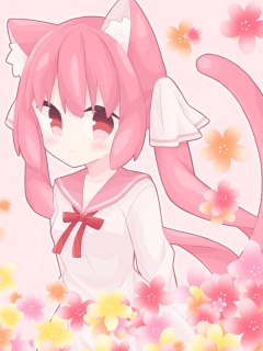 ピンクの猫ちゃん