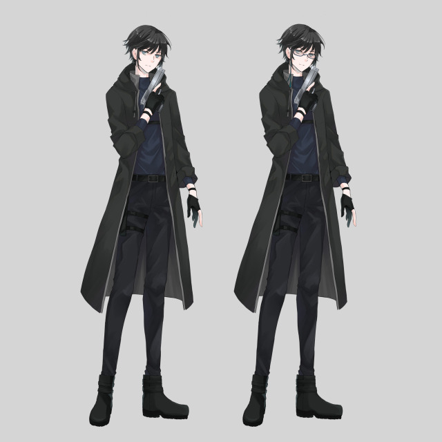 全身立ち絵（眼鏡差分あり）