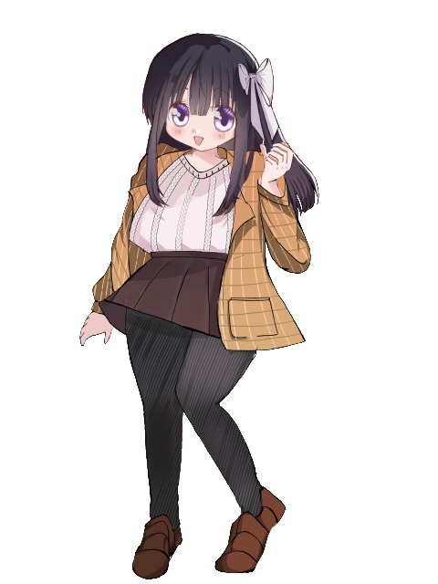 秋のデート服の女の子 立ち絵