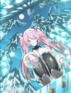 全身画イラスト、背景あり