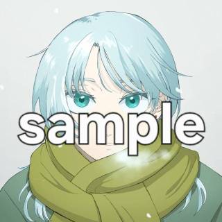 一枚絵　シンプル背景　作品例