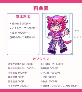 基本料金表や注意事項など