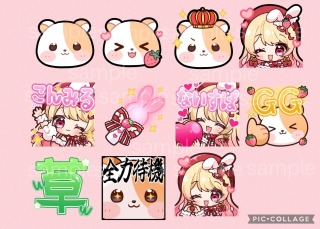 スタンプ、バッジ用イラストサンプル