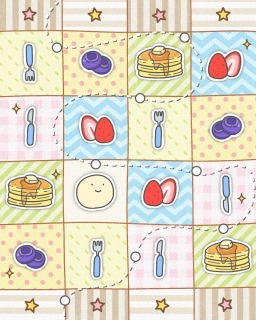 パンケーキのパッチワークイラスト