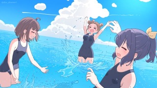 スク水と海