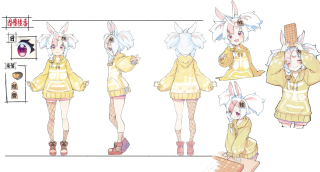 【キャラクターデザイン】三面図