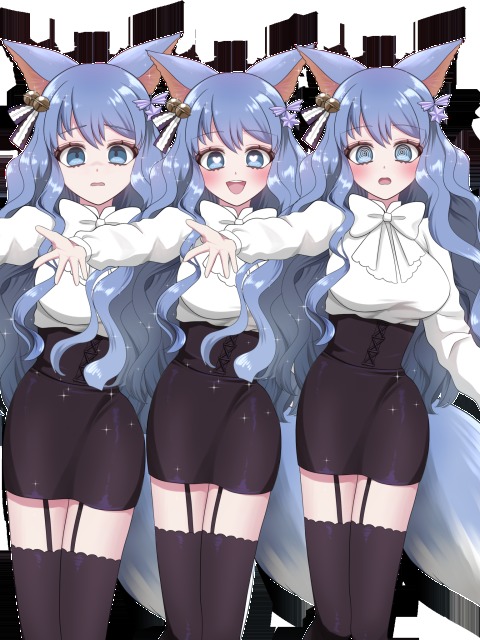 狐女性立ち絵差分