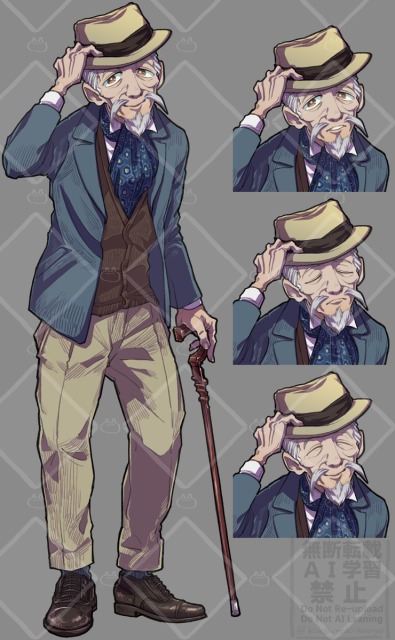 立ち絵イラスト（美形ではないキャラクター）