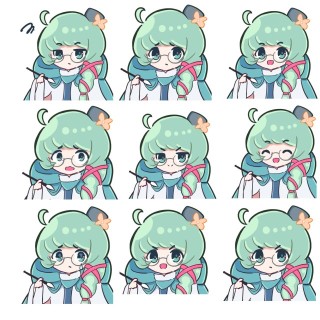 表情差分の例(デフォルメイラスト)