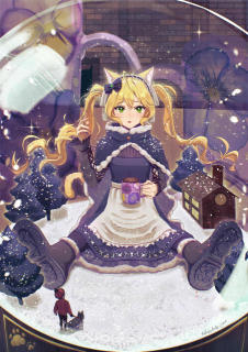 スノードームの雪の中