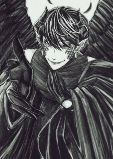 鉛筆画風モノクロイラスト