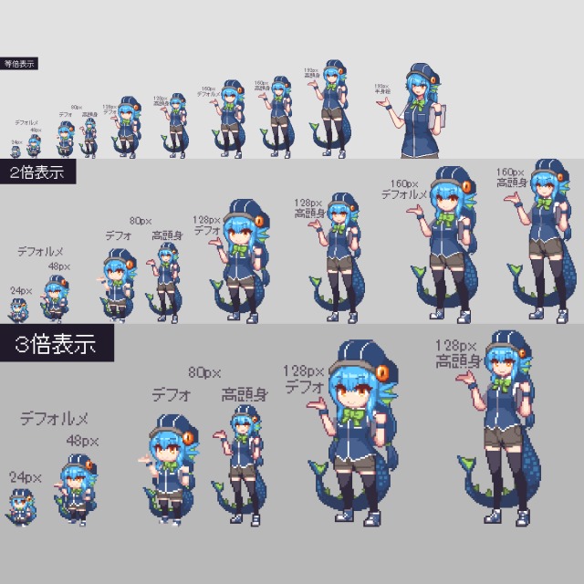 ドット絵サイズ感比較