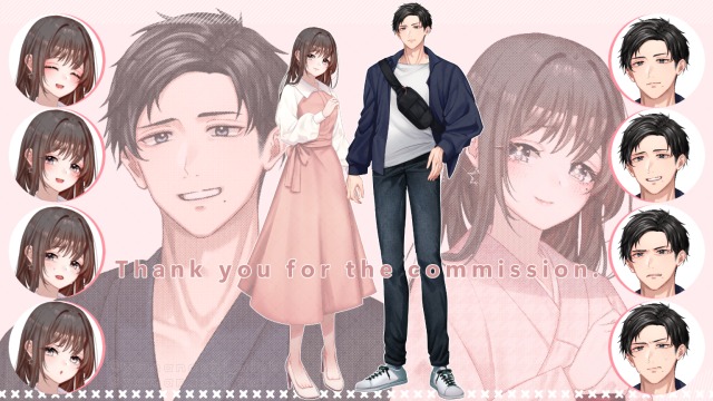 TRPG立ち絵サンプル　衣装差分/表情差分