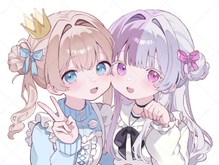 胸上イラスト2人