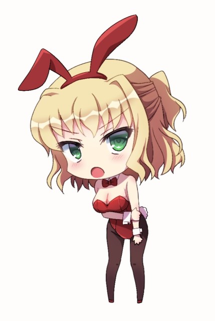 恥ずかしがるバニーガール姿の女の子