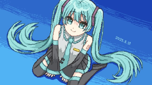 ドット絵 初音ミク 350&times;200px程度