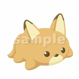 ぬいぐるみ風の獣耳がある動物イラスト