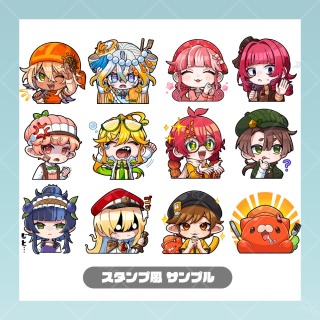 スタンプ風デフォルメイラストサンプル