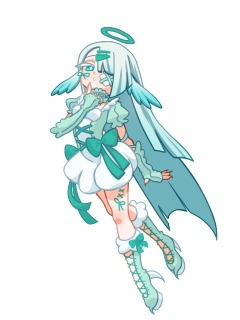 オリジナルキャラクター立ち絵（鳥の亜人の女の子）＿5頭身