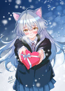 バレンタインのネコミミ少女